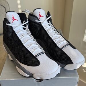 Jordan Men’s Black, White & Red Air Jordan 13 Retro Basketball Sneakers